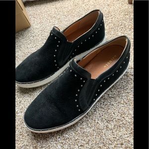 Black slip on shoe w/studs